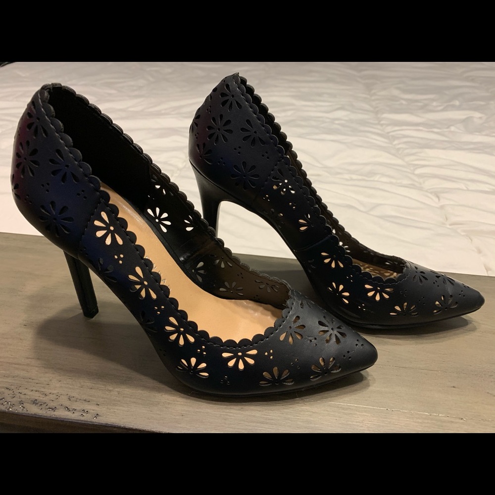 Lauren Conrad floral cut out heels